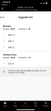 Thanks to everyone for helping me out on the AC884 eUpgrade from YUL to GVA. I learnt so much about how waitlisting works. Fortunately, I was able to upgrade both my wife and myself.