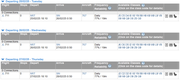 See the flights (excluding codeshares, i.e. bare metal)