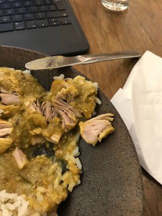 Raw - not just brown meat - slime and raw! 