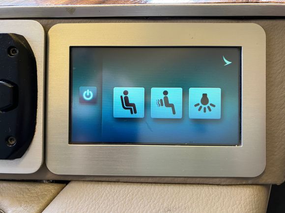 Touchscreen panel for massage, seat and lighting adjustment (still with CX logo)