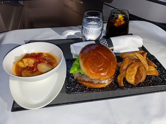 Seafood cioppino - fantastic small snack. 
Burger was okay and maybe only western thing they had. 
