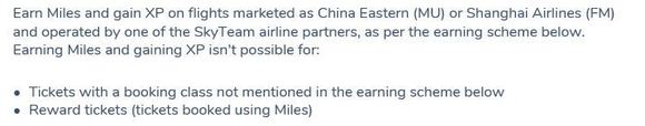 Flying Blue speaks about FM here (to be found under China Eastern pages)