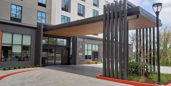 Main entrance - faces away from Doubletree