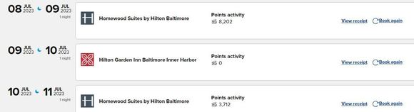 Hilton stays July 2023