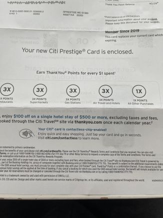 New earning categories for Citi Prestige 