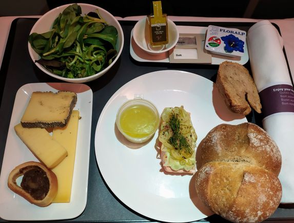 The starter tray, which contained the cheese plate which should have been served after the main course 