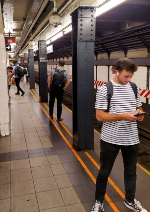 A subway station in lower Manhattan 