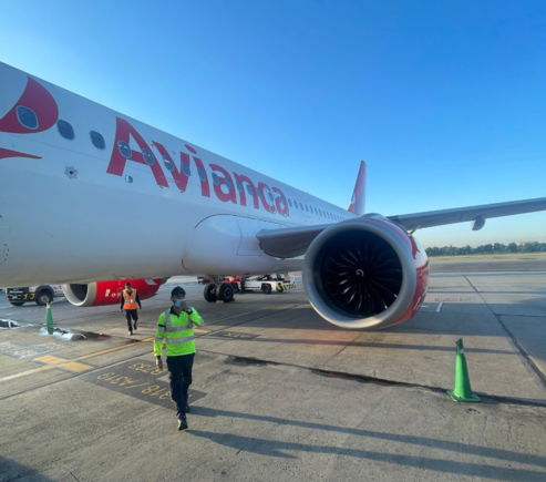 If there's one benefit to boarding via bus it's getting to see the aircraft up close 