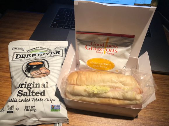 Mid flight snack.