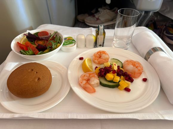 Prawn and mango salad starter
