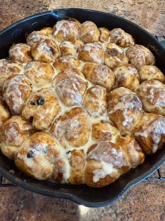 Home made monkey bread (well, I used frozen bread dough) but I did the rest. 