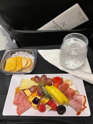"Dinner" in First Class on New Pacific Airlines inaugural BNA-ONT