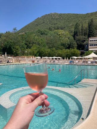 Large mineral water swimming pool.  Full bar as well.