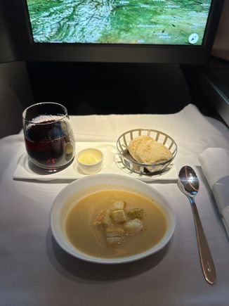 Had already eaten in town as it’s a late evening departure but tried the soup which was very tasty.