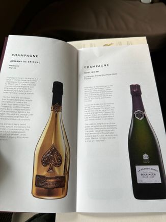 The Bollinger was very good. CSD offered to have it served in the bar as well for us. 