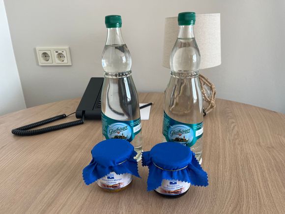 Welcome gift (sparkling water was replenished daily)