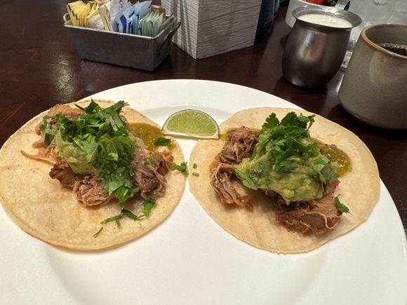 Excellent Carnitas tacos (from the breakfast buffet)
