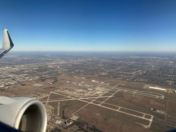 OKC and downtown OKC. Tinker AFB also visible way off in the distance. 
