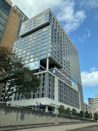 Connected indoor covered parking garage occupies floors 1-6 of the hotel building 