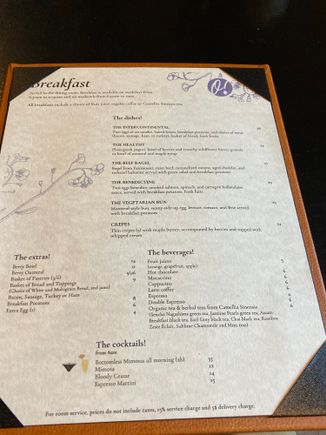 Menu as of OCT 2023
