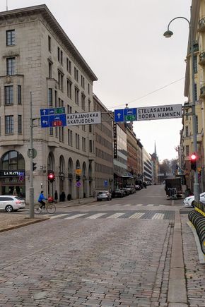 Crossing over the lower end of the E75 in Finland. I like the fact that the E75 is cobbled at this point