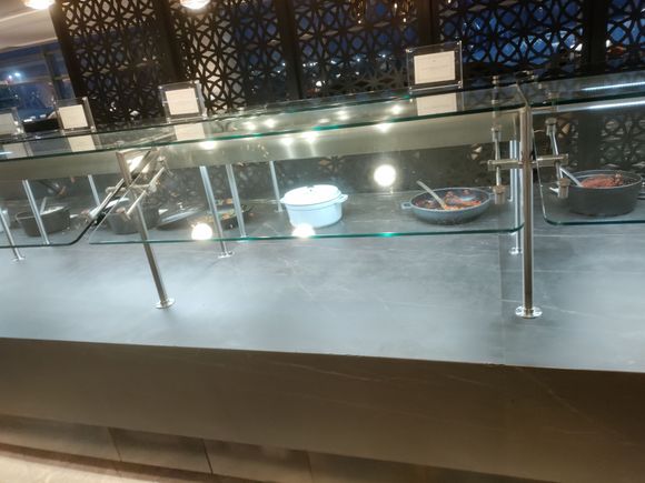 Buffet table is rather sad.