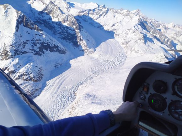 The Aletsch Glacier, 21 kilometres in length 