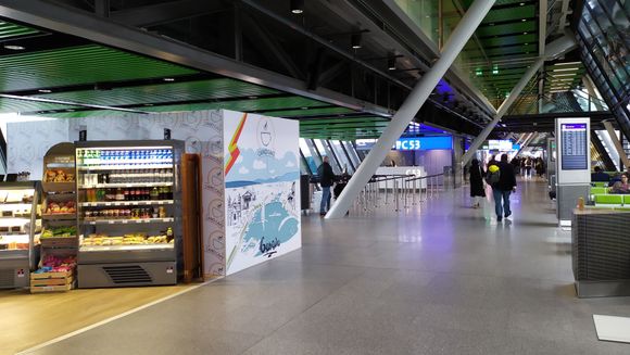 Intercontinental and non-Schengen flights leave from Terminal C at Geneva, including easyJet flights to the UK; it is cheaper to buy food from the BoB menu of easyJet rather than use the outlets in Terminal C 
