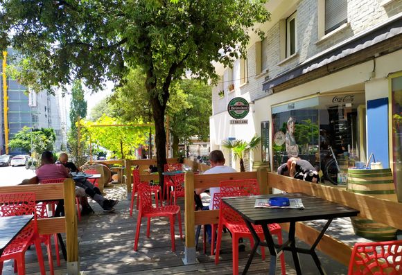 Outdoors at the Baccara bar in Montreux 