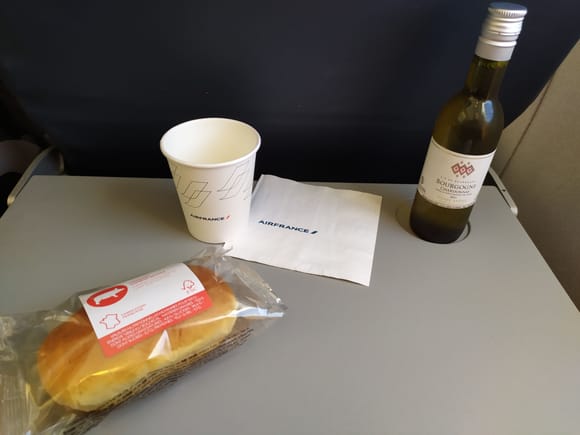 Inflight catering included a sandwich and a choice of wines and beer in addition to the usual soft drinks, tea and coffee. On shorter flights Air France no longer offers wine, a major downgrade in my opinion 