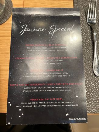 January Special Menu 