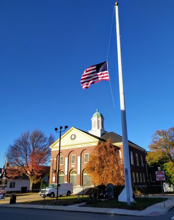 The Plymouth Memorial Hall, to be found on Court Street, which is also route 3A