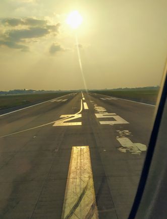 I love this view of the runway just before take-off at Ho Chi Minh City airport SGN 