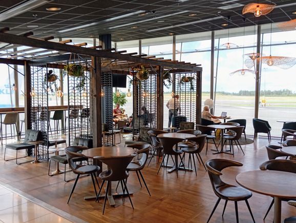 The Business lounge in Gothenburg GOT airport is rather attractive but it tends to be crowded.