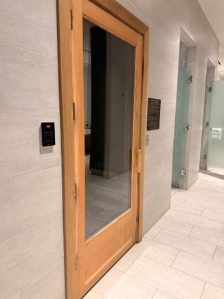 Sauna in men’s locker room
