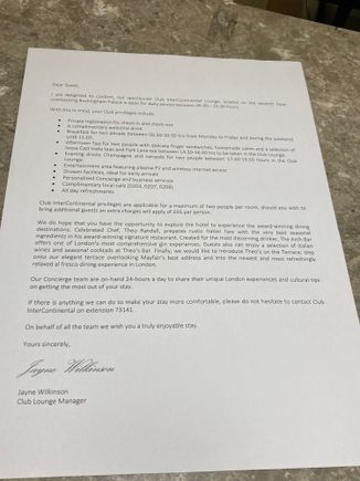 So you are aware of the F&B timings