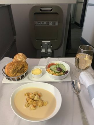 The Cauliflower Soup is delicious. The other item was so good that it has gone from my memory!