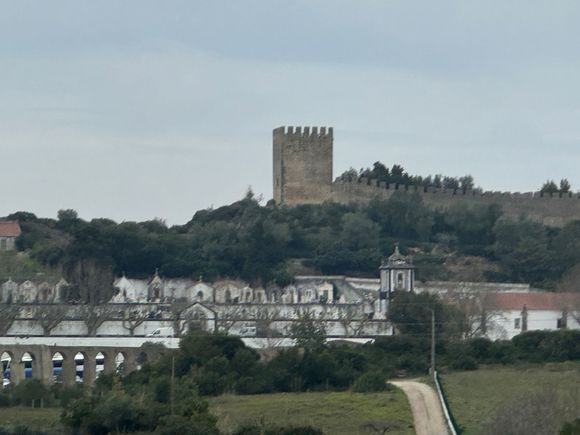 old walled city seen from near the highway exit