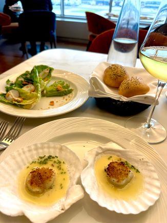 Scallops + Salad