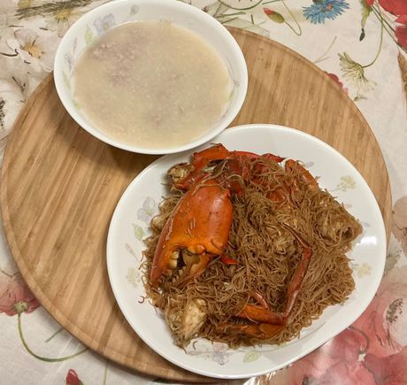 Sweet potato minced pork balls cjok and crab vermicelli - home cooked