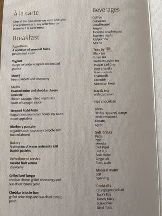 Muscat -> Manila 30 March, 9.15

Despite the “tailor your preference is any order…” at the top of the menu, the crew member who took my order said I couldn’t mix and match a dessert and something from the refreshment service! The dal makhani was exceptional.