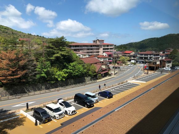 Town of Unzen seen from front of hotel