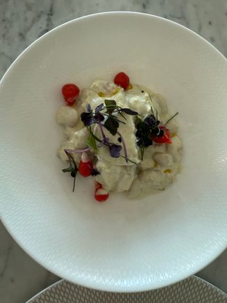 Broad bean and new potato salad 