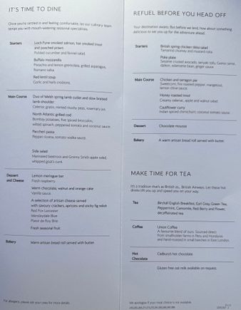 Food menu