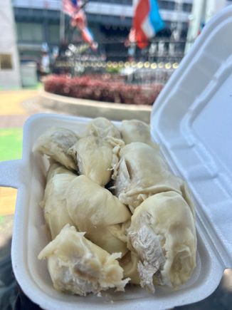 Durian. A less complex flavour than the Musang King variety I tried earlier in the trip, but still a delicious flavour and unique texture for a fruit.