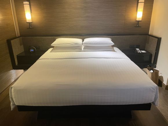 Comfy bed.