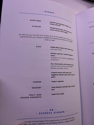 Dinner Menu