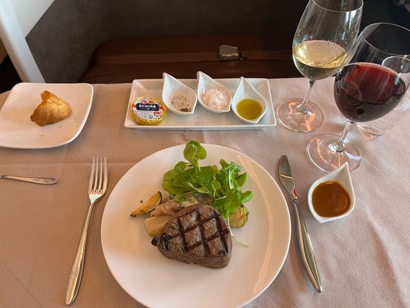 USDA prime beef tenderloin with Armagnac sauce.