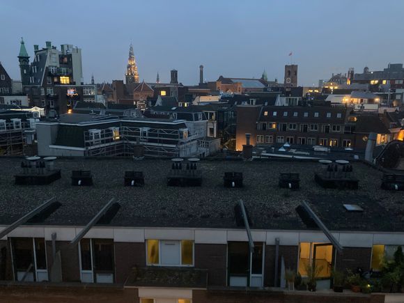 The night time view 