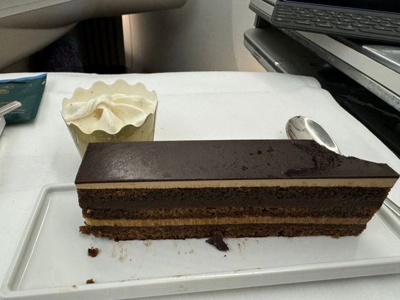 Please pardon the missing bite of opera cake.